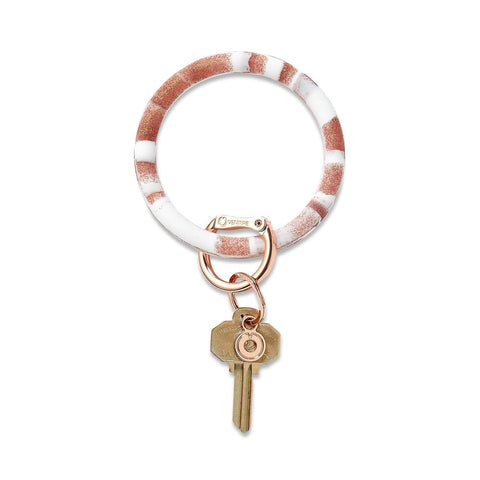 Silicone Big O Key Ring | Rose Gold Marble