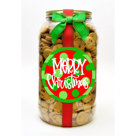 Chocolate Chip Cookies | Merry Christmas Gallon Jar