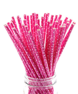 Paper Straws | Pink Polka Dot