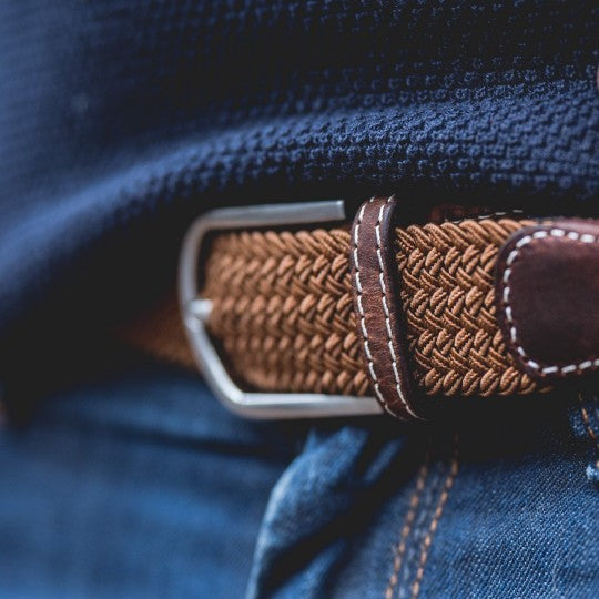 Brown Camel - Woven Elastic Belt