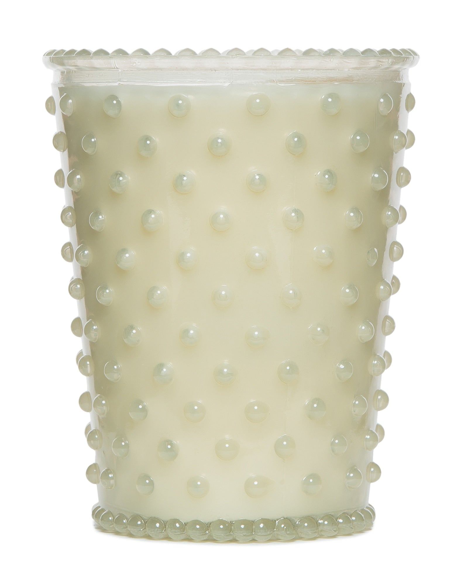 No. 42 White Flower Hobnail Glass Candle