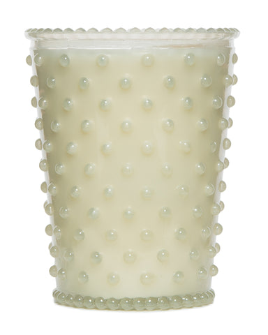 No. 42 White Flower Hobnail Glass Candle