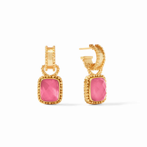 Marbella Hoop & Charm Earring Iridescent Peony Pink