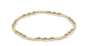 Harmony Joy Pattern 2mm Bead Bracelet - Gold