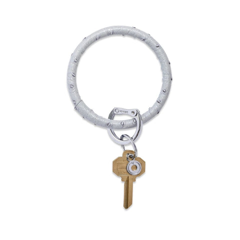 Leather Big O Key Ring | Pastel Collection | Lavender Ostrich