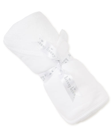 White/White Kissy Basics Hooded Towel & Mitt Set
