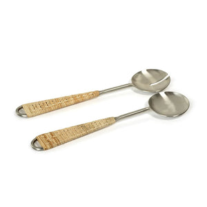 Mendocino Metal and Rattan Server Set