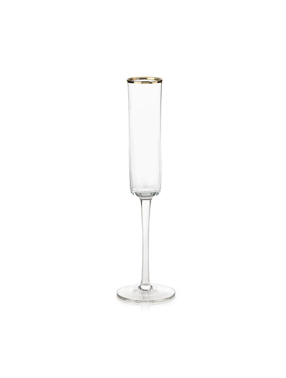 Champagne Flute with Gold Rim