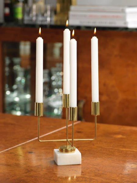 Five-Tier Brass and Marble Taper Holder