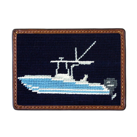 Power Boat Needlepoint Card Wallet