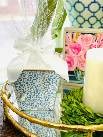 Seeing Spots Cachepot Candle | Serenity Blue & White
