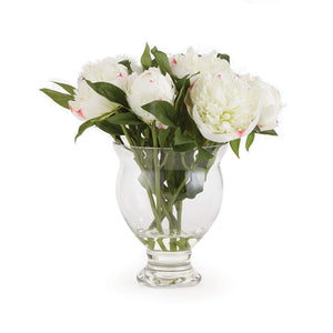 Faux White Peony Arrangement | 13"