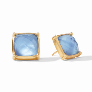 Antonia Statement Stud | Iridescent Chalcedony Blue