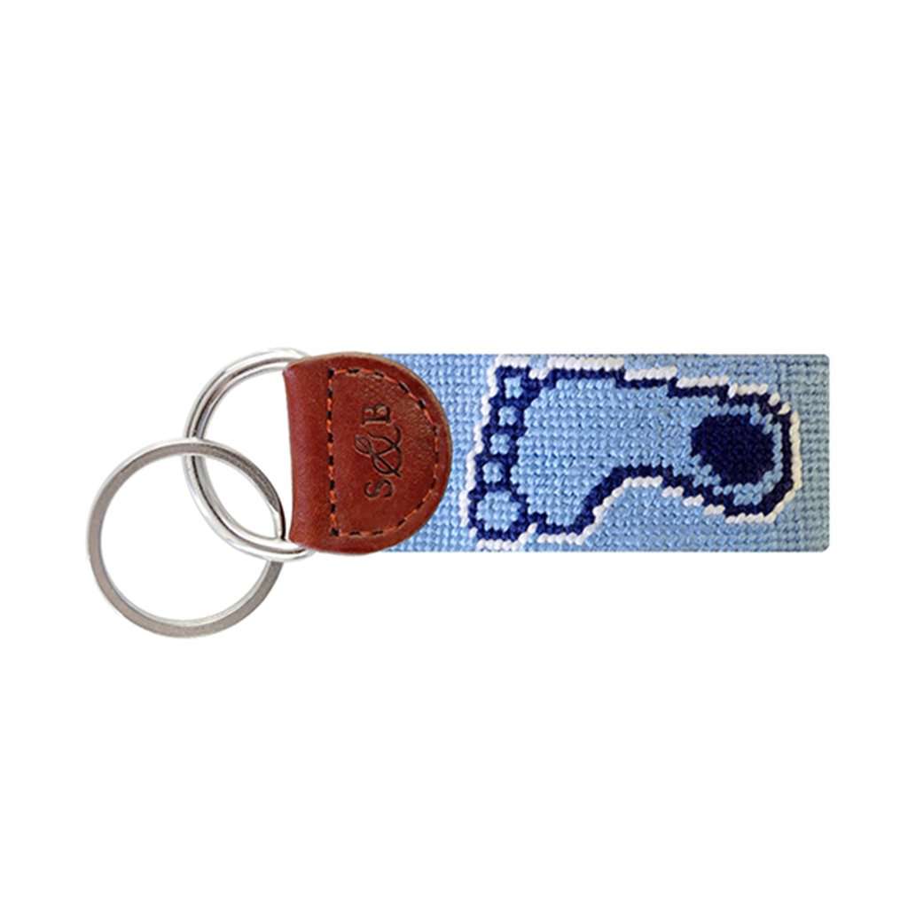 University of North Carolina Tarheel Needlepoint Key Fob | Light Blue