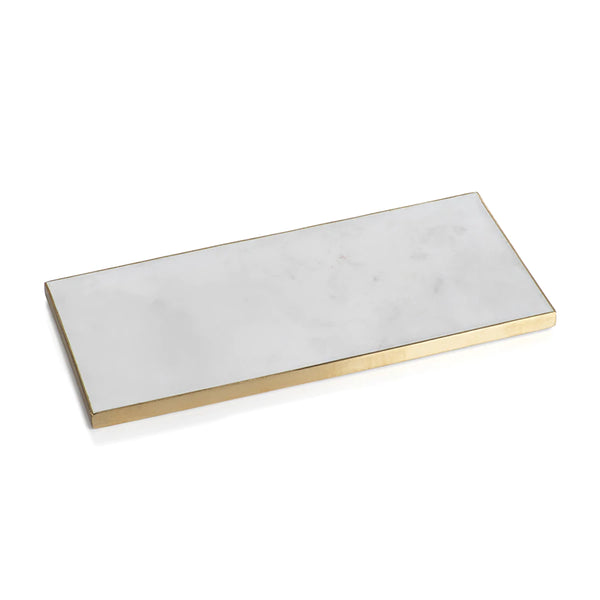 Marble Vanity Tray with Gold Rim