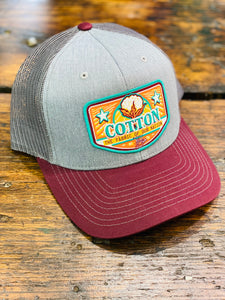 Cotton Patch Trucker Hat | Burgundy/Grey