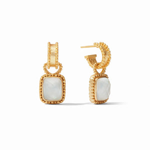 Marbella Hoop & Charm Earring | Iridescent Clear Crystal