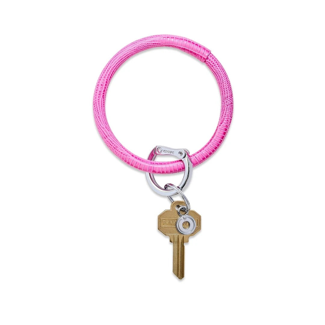 Leather Big O Key Ring | Jewel Tone | Tickled Pink Lizard