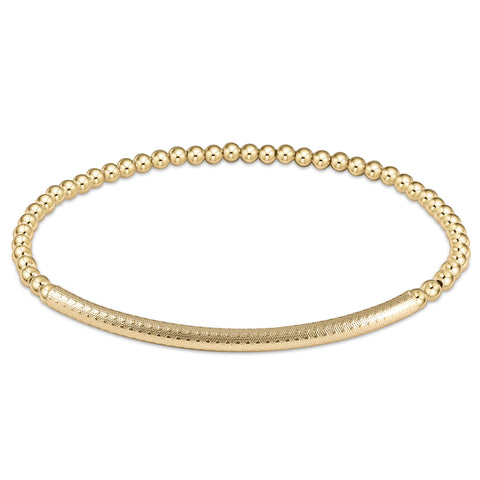 Bliss Bar Textured 3mm Bead Bracelet - Gold