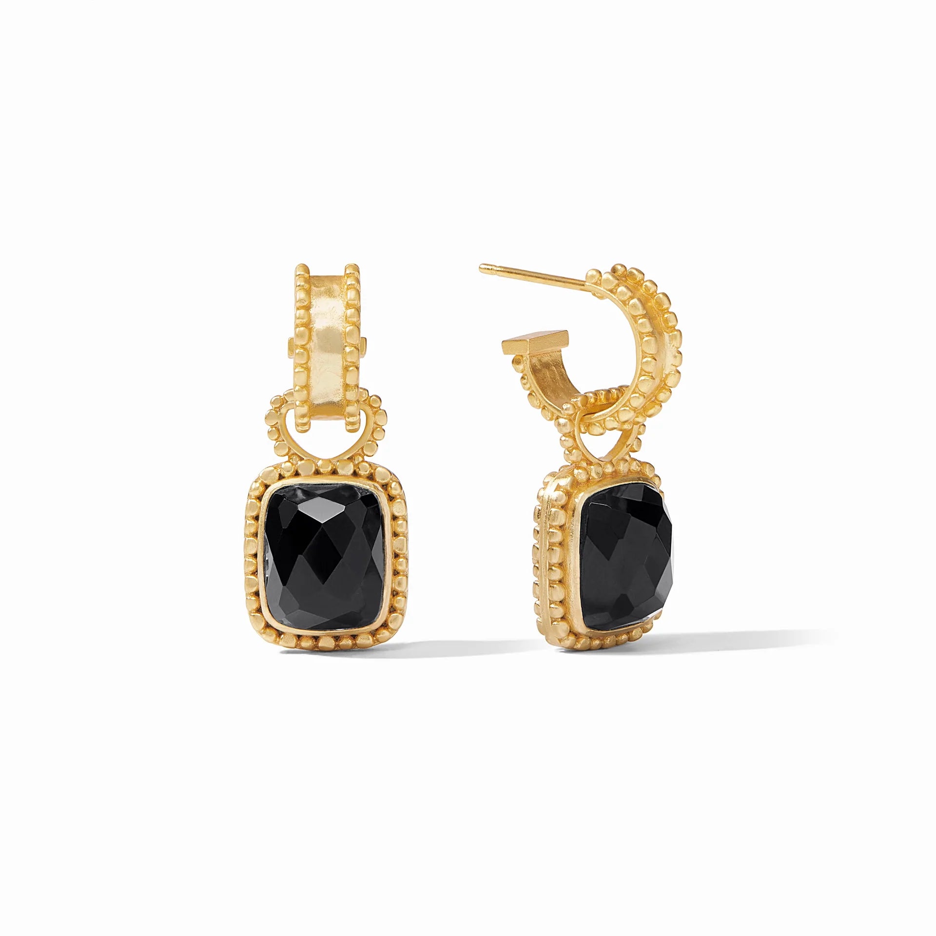Marbella Hoop & Charm Earring | Obsidian Black