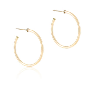 Round Gold 1.5" Post Hoop - 3mm - Smooth