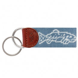Catch of the Day Needlepoint Key Fob | Steel Blue