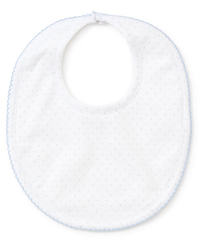 White/Light Blue New Kissy Dots Print Bib