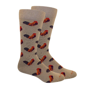 Rooster Men's Socks | Khaki