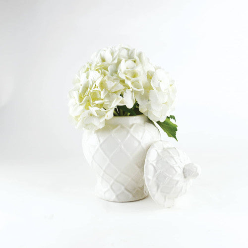 White Lattice Ginger Jar - Large