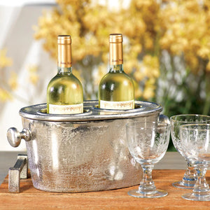 Raw Aluminum Double Wine Bottle Holder