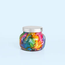 Petite Candle - Volcano - Rainbow WatercolorJar - 8oz