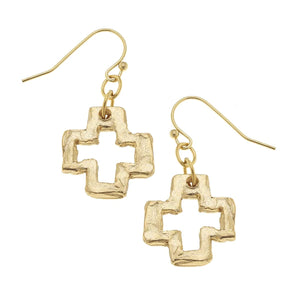 Small Open Cross Earrings