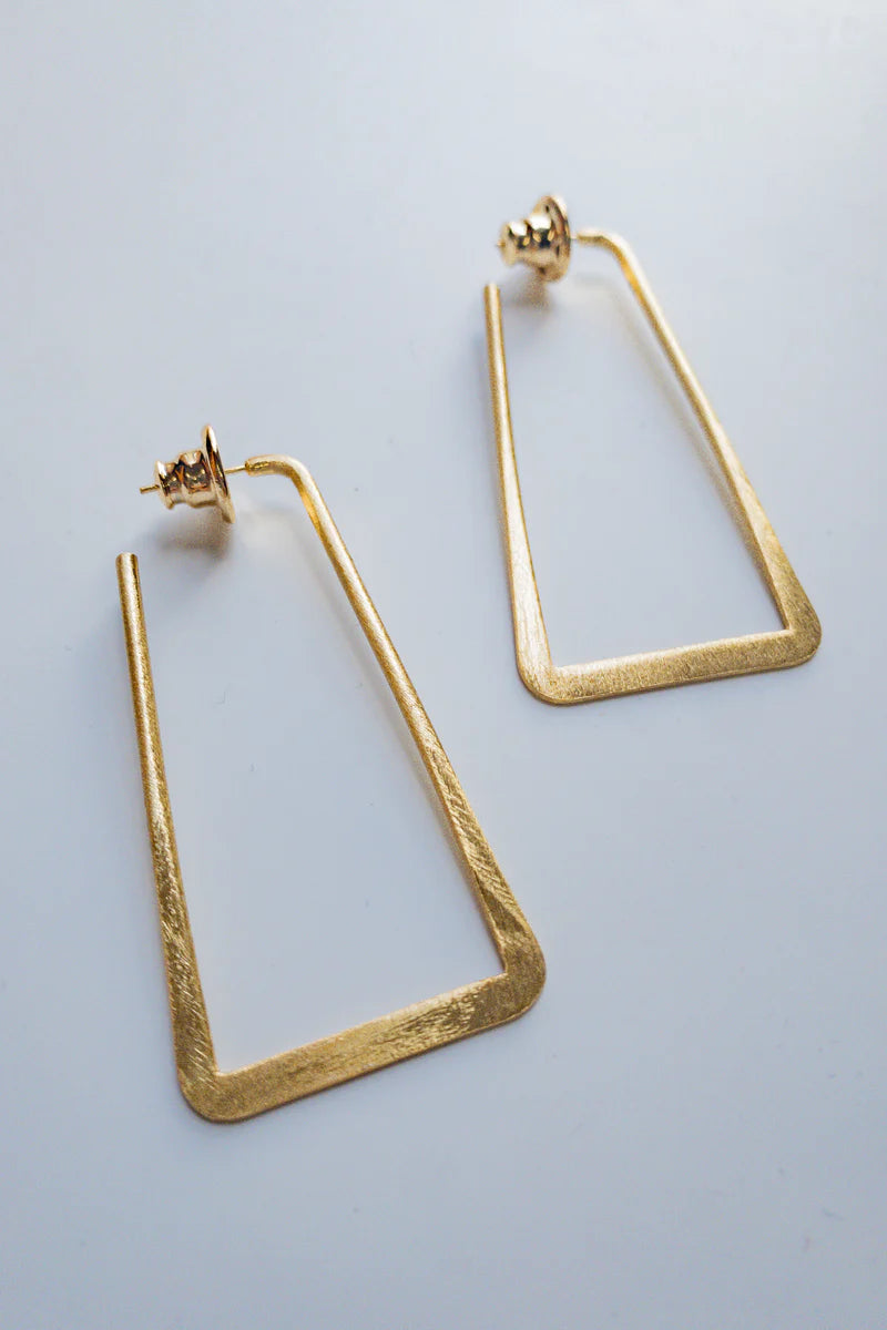 Sheba Rectangular Long Hoop Earrings