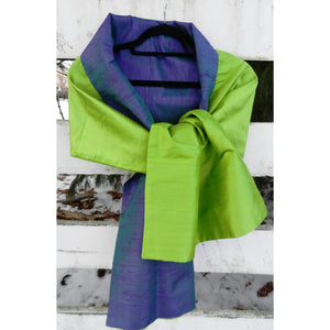 Sloane Silk Wrap | Green/Navy