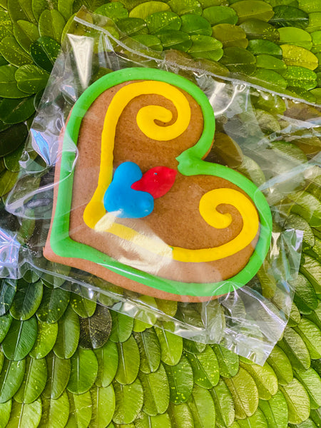 Swirly Heart Gingerbread Cookie