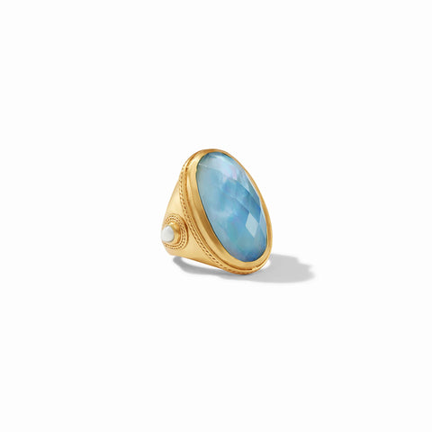 Cannes Statement Ring | Iridescent Chalcedony Blue