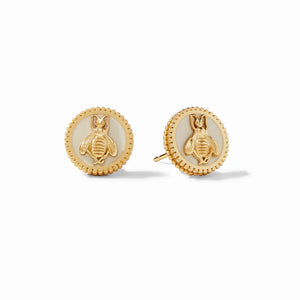 Bee Cameo Stud | Ivory Enamel