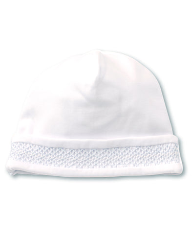 Hand Smocked CLB Charmed White/Light Blue Hat