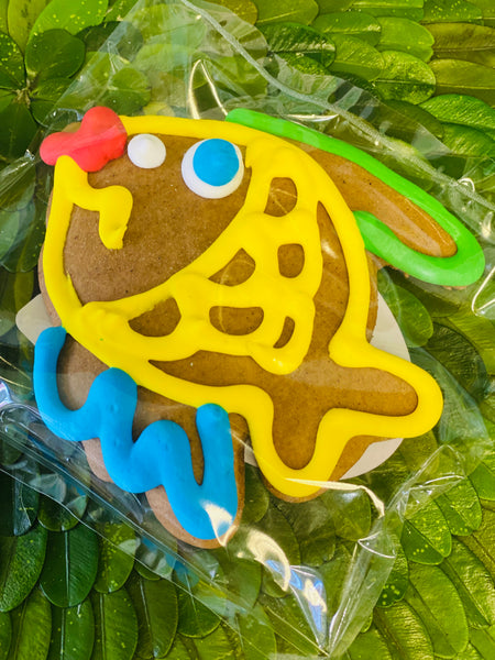 Red Fish, Blue Fish, Green Fish Gingerbread Cookie