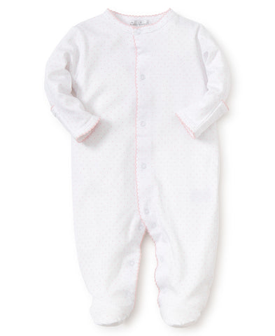 White/Pink New Kissy Dots Print Footie