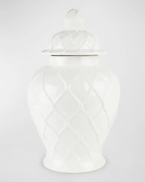 White Lattice Ginger Jar - Extra Large