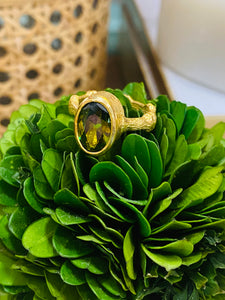 Turkish Bamboo Ring | Peridot