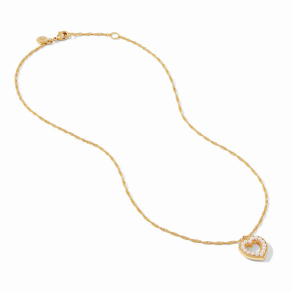 Esme Heart Pearl Solitaire Necklace