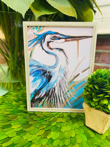 Blue Heron Framed Canvas