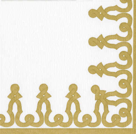 Dessin Passementerie Paper Linen Cocktail Napkins | Gold