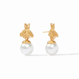 Bee Pearl Drop Earrings