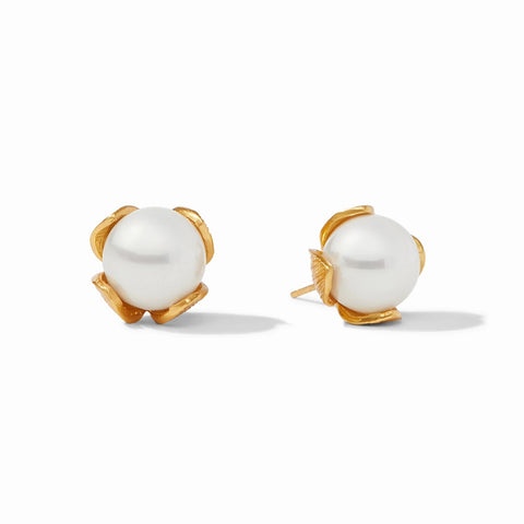 Penelope Gold Large Pearl Stud Earrings
