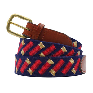 Shotshells Needlepoint Belt | Dark Navy