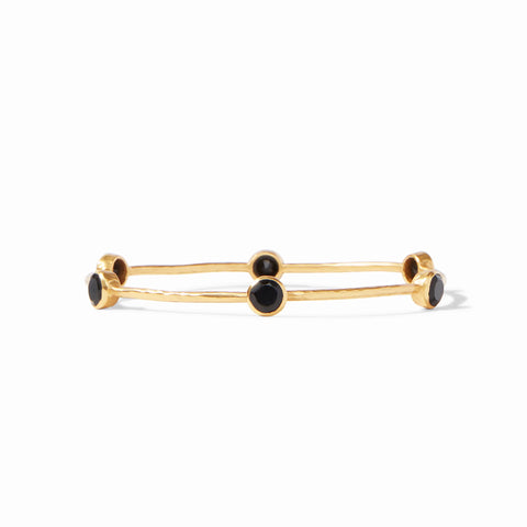 Milano Gold Bangle Bracelet | Obsidian Black