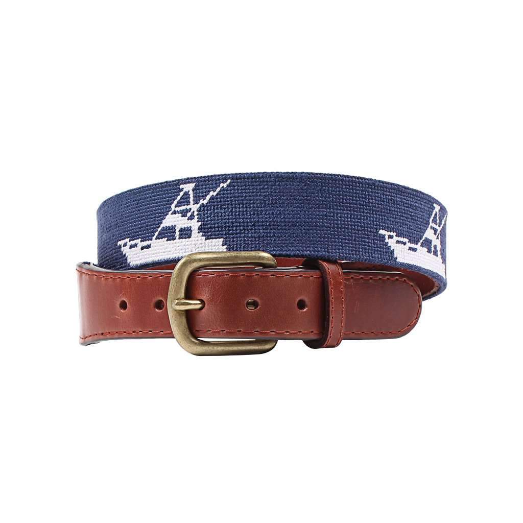 Vineyard Vines Sport Fishing Boat Needlepoint Belt